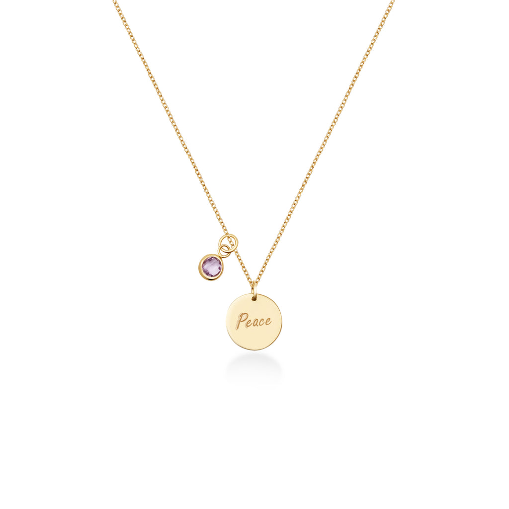 Kalung Rantai Koleksi Mantra Peace Sterling Silver 925 Gold Plated