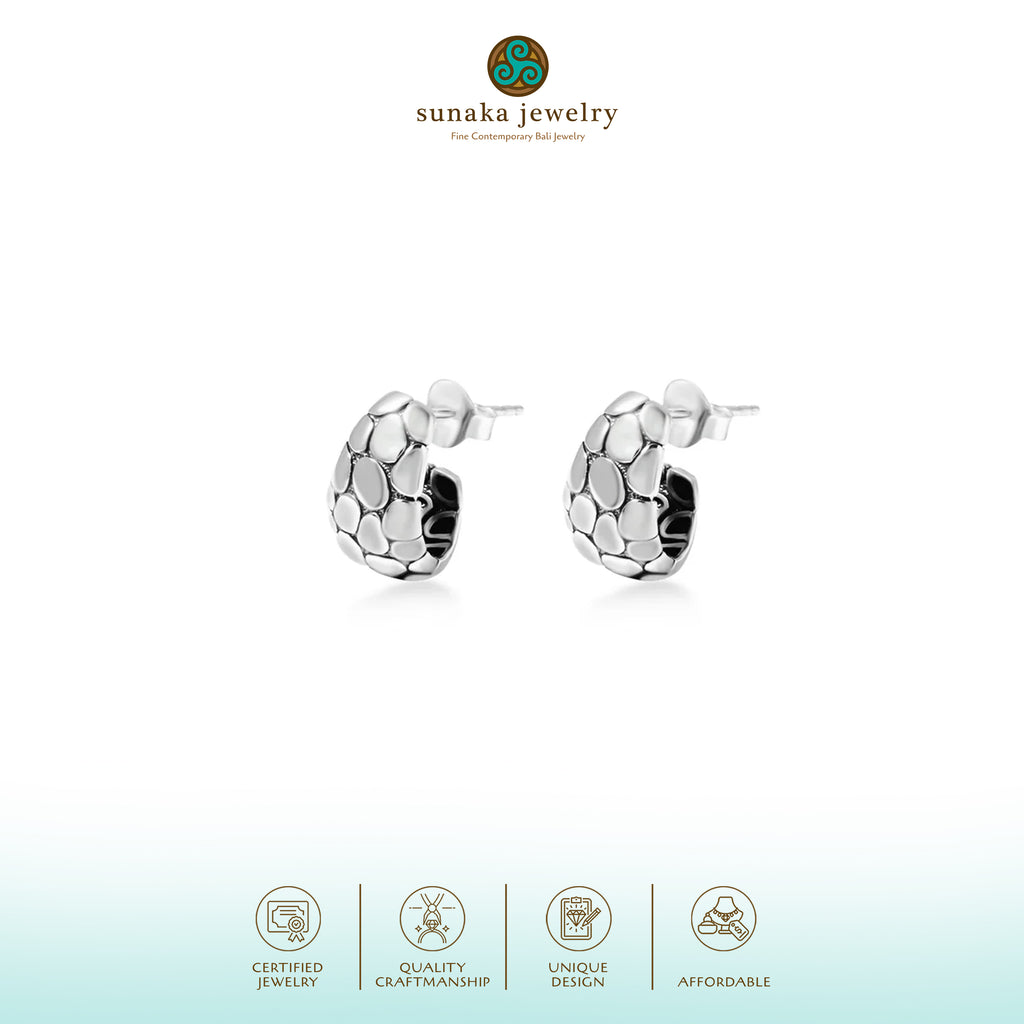Anting Stud Koleksi Pebble Sterling Silver 925