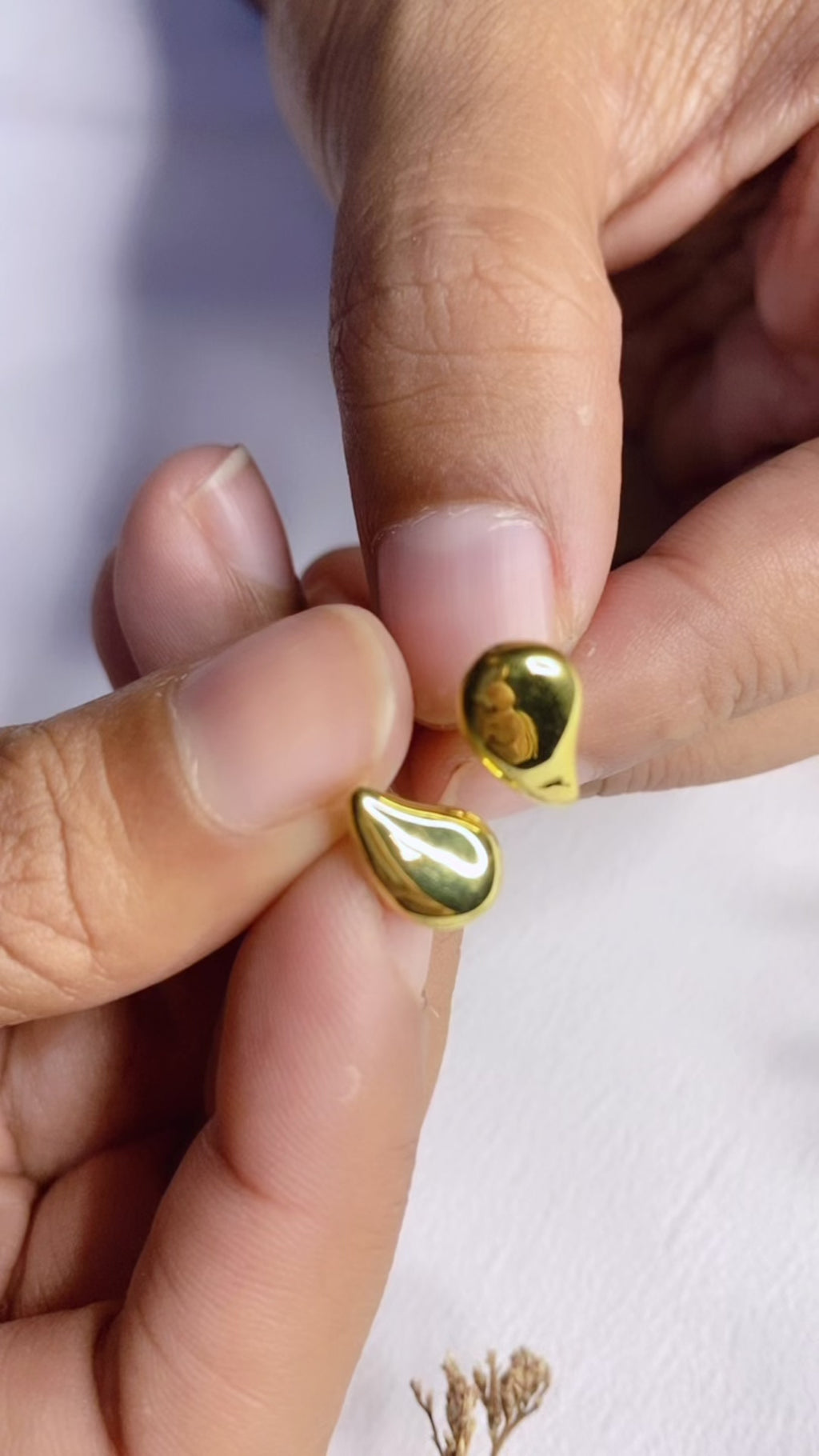 Elara Drop Stud Earrings Collection Sterling Silver 925 Gold Plated