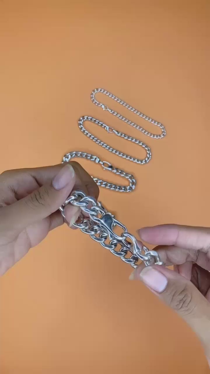 Cuban Sterling Silver 925 Sunaka Jewelry Collection Chain Bracelet