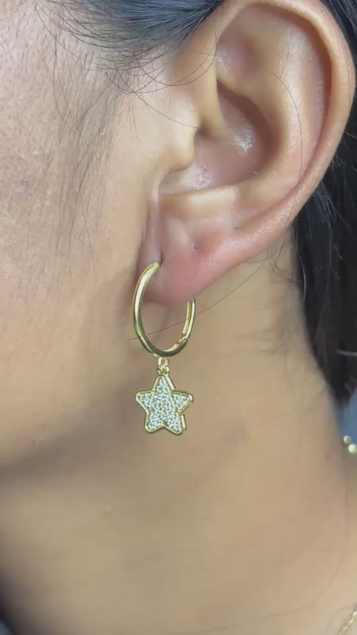 Anting Hoop Perak Koleksi Selene Sterling Silver 925 Gold Plated