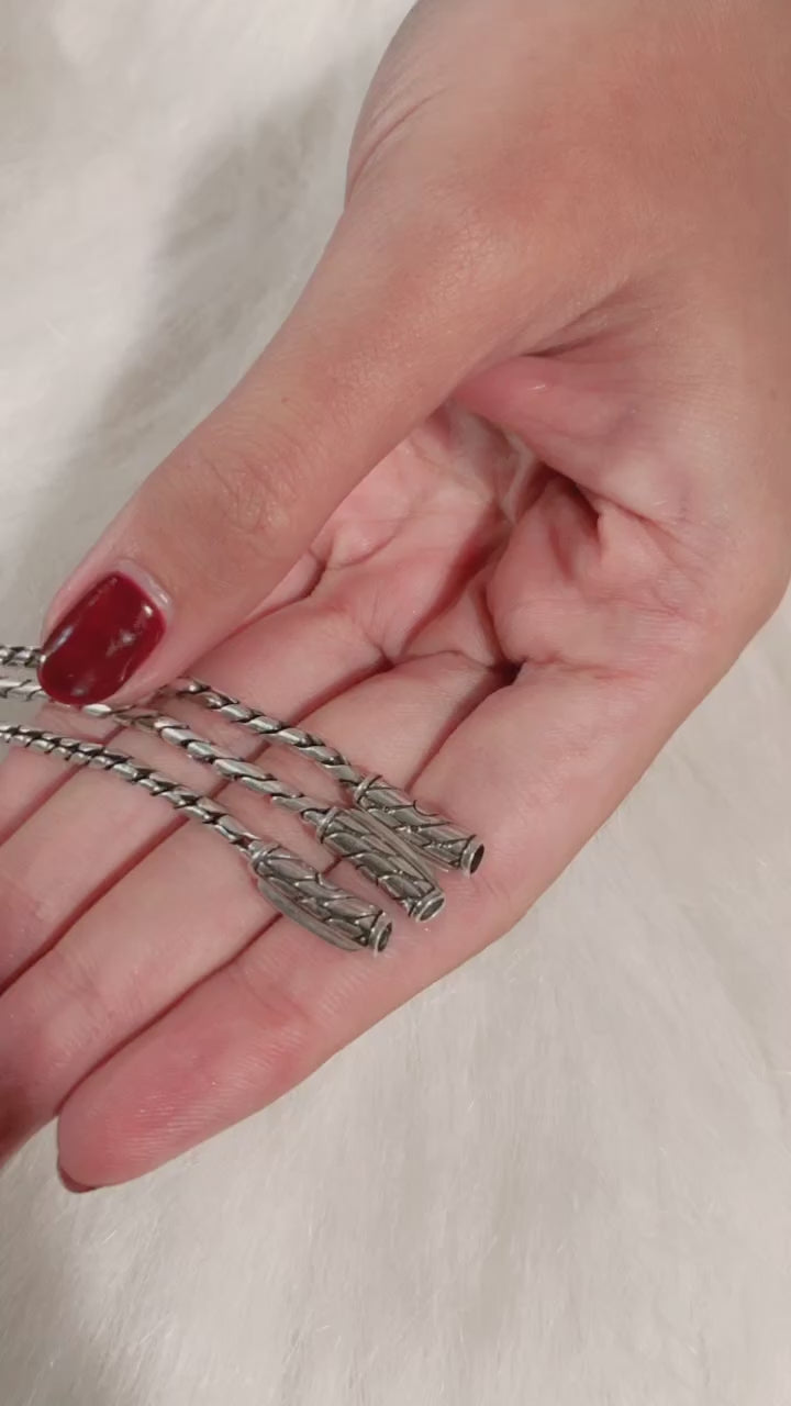 Men's 925 Silver Braided Necklace - Sunaka Jewelry Sutramala Yudistira Collection