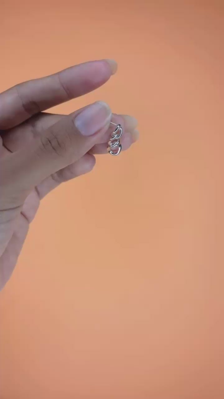Anting Rantai Drop Curb Koleksi Cuban Sterling Silver 925