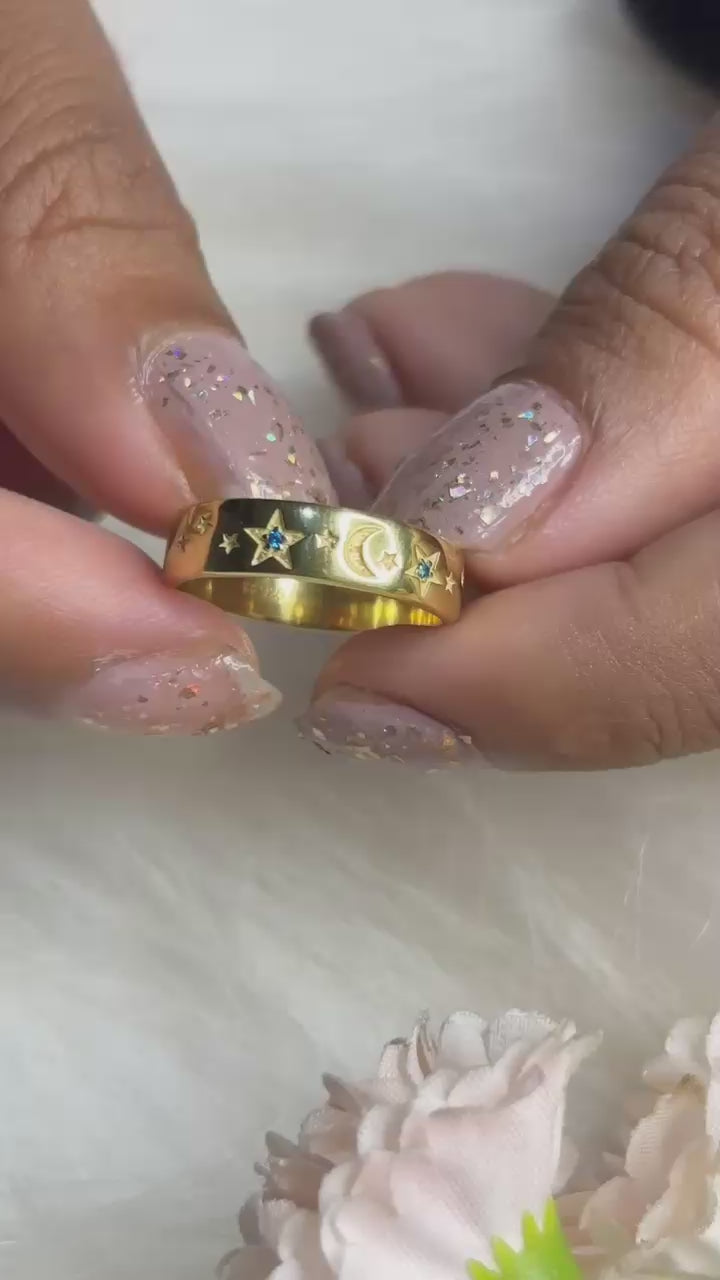 Cincin Band Perak Koleksi Selene Sterling Silver 925 Gold Plated