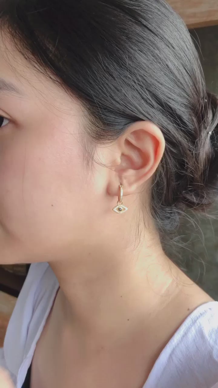 Anting Hoop Perak Koleksi Evil Eye Sterling Silver 925