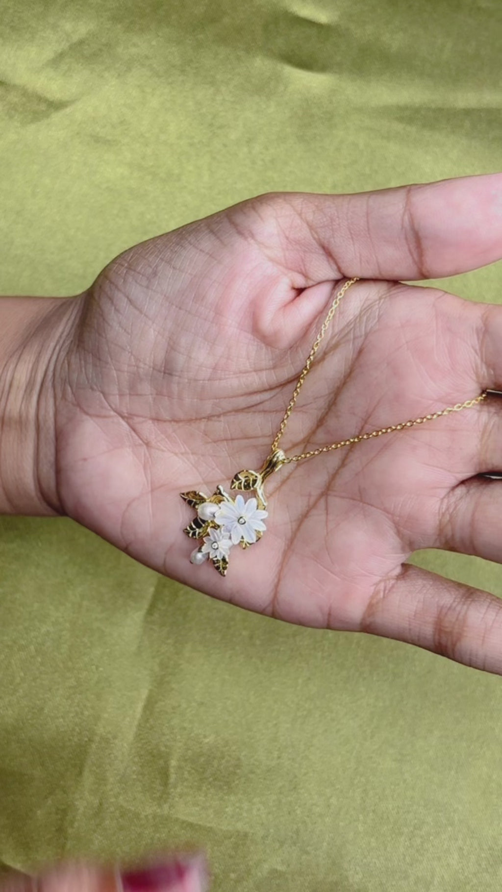 Kalung Perak Koleksi Mutiara Melati Sterling Silver 925 Gold Plated