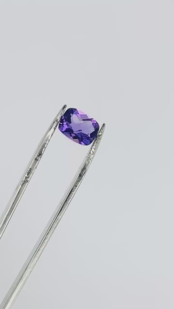 Gemstone Amethyst Purple Sapphire Cushion Checker Board 5x7 mm