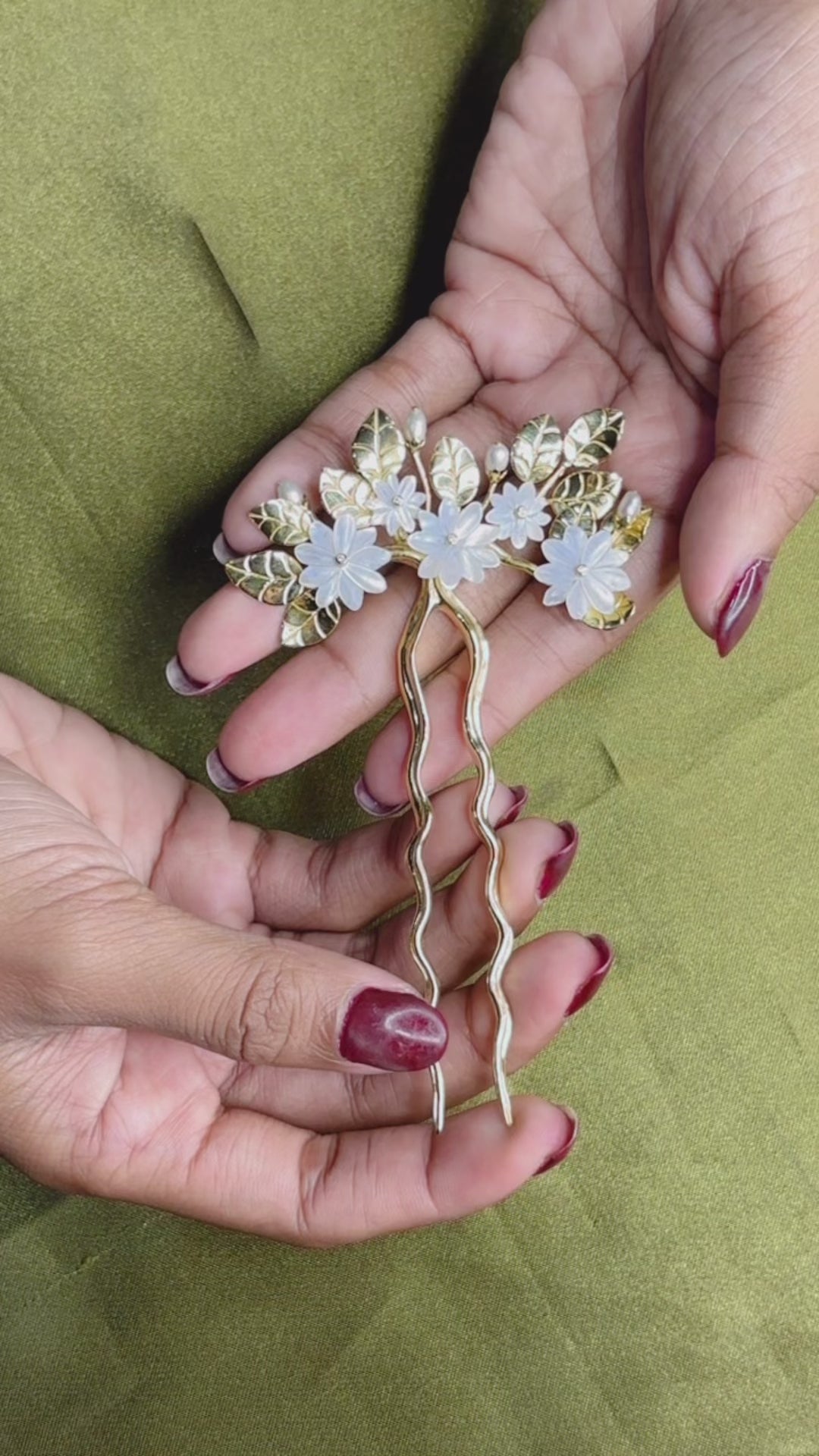 Cucuk Besar Perak Koleksi Mutiara Melati Sterling Silver 925 Gold Plated