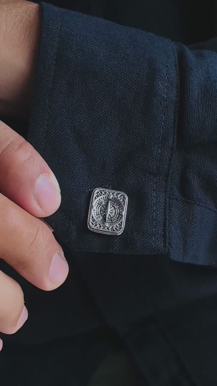 Sterling Silver Compass Collection Cufflinks