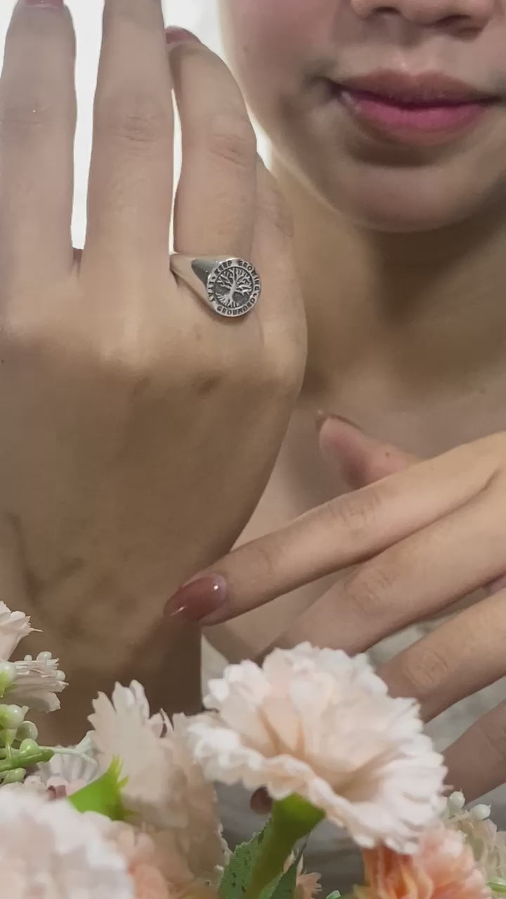 Sterling Silver Tree of Life Signet Ring New Design Collection