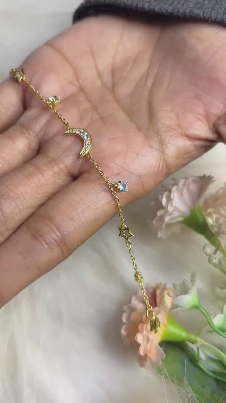 Gelang Perak Koleksi Selene Sterling Silver 925 Gold Plated