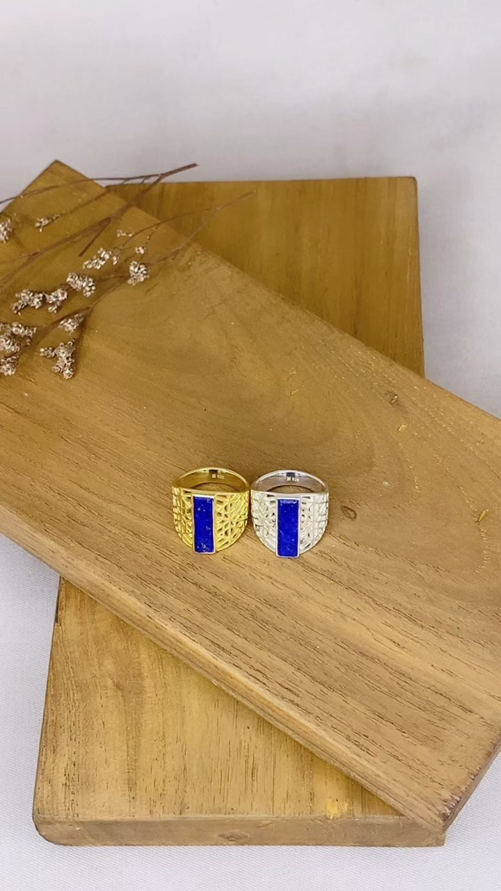 Cincin Signet Bar Koleksi Jali Sterling Silver 925