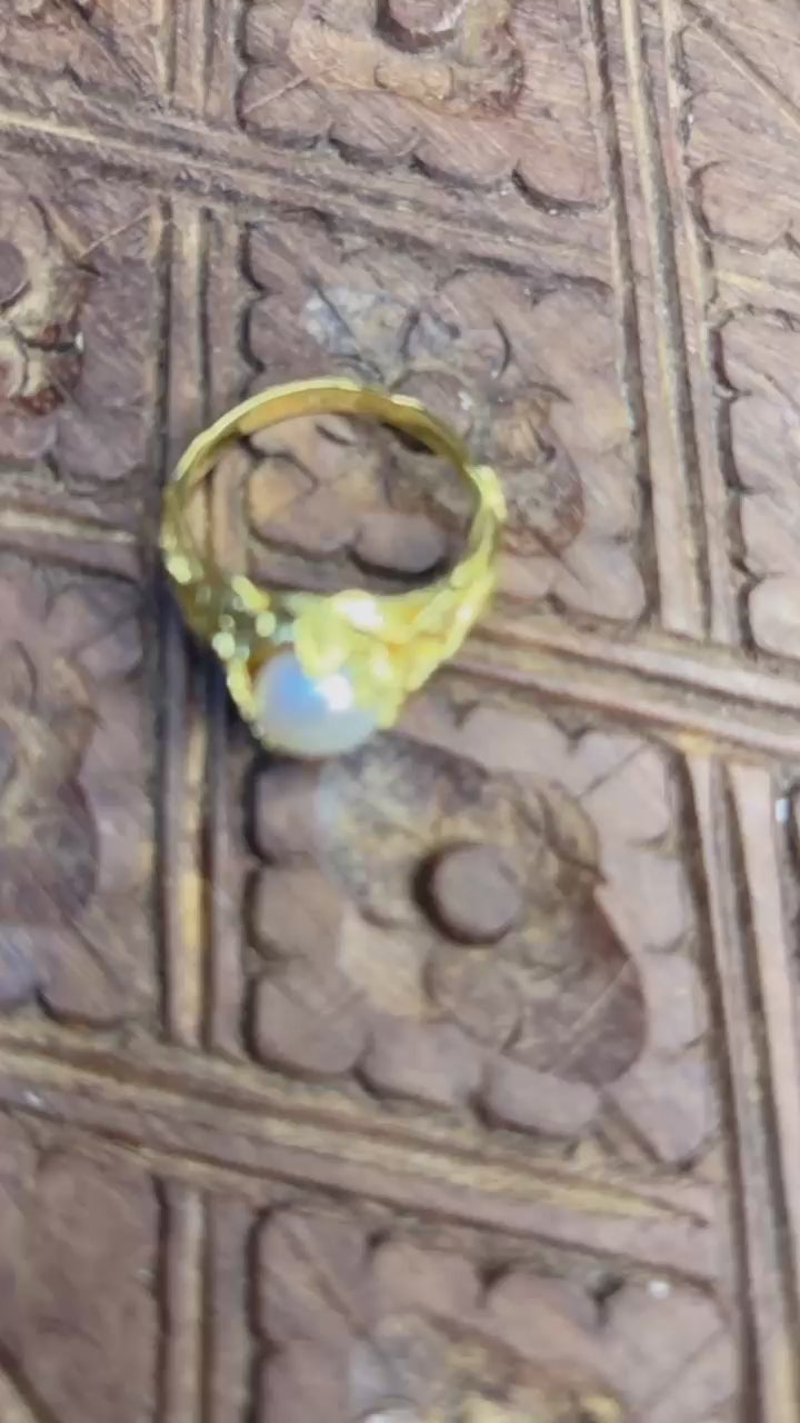 Cincin Cocktail 2 Perak Koleksi Mutiara Melati Sterling Silver 925 Gold Plated