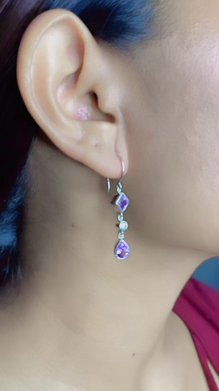Anting Dangling Double Drop Perak 925 Koleksi Alleania