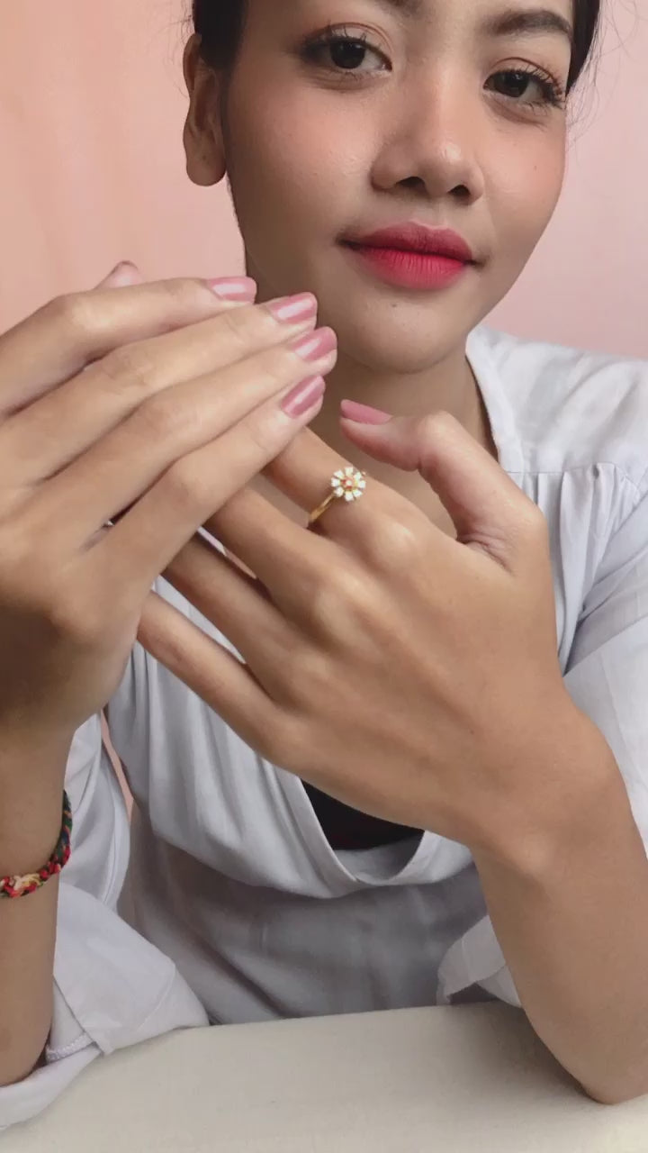 Cincin Koleksi Coreopsis Sterling Silver 925 Gold Plated