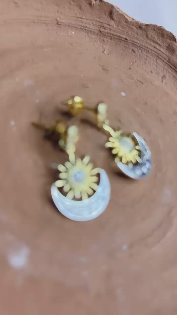 Sterling Silver 925 Sun Collection Stud Earrings