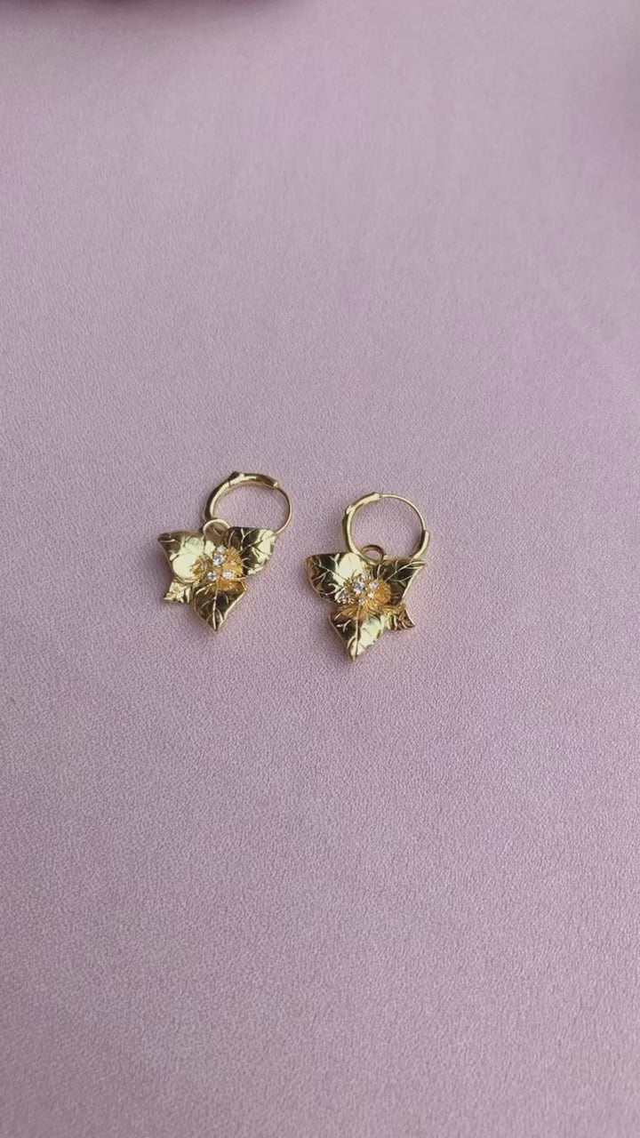 Bougainvillea Sterling Silver 925 Hoop Earrings