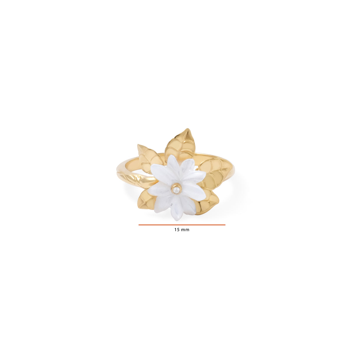925 Sterling Silver Gold Plated Melati Pearl Collection Cocktail Ring