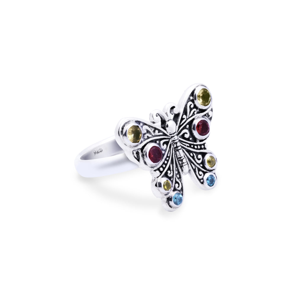 Sterling Silver 925 Butterfly Collection Ring