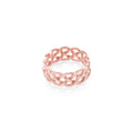 Medium Silver Band Ring Woven Sterling Silver Rose Gold Plated Collection