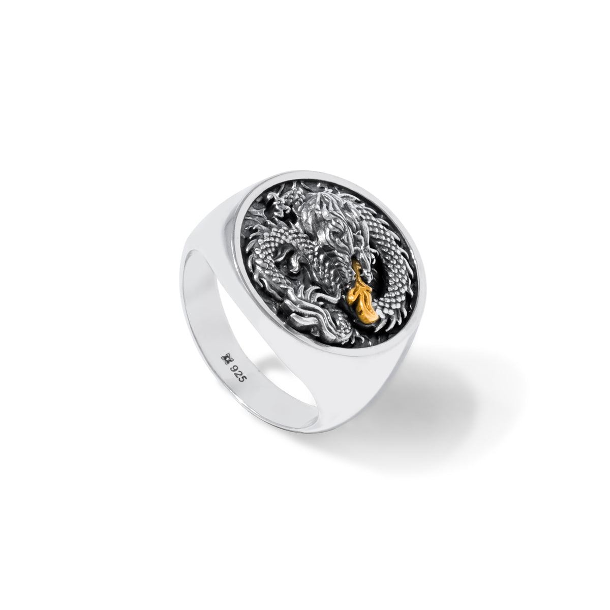 Cincin Signet Perak Koleksi Dragon Sterling Silver 925