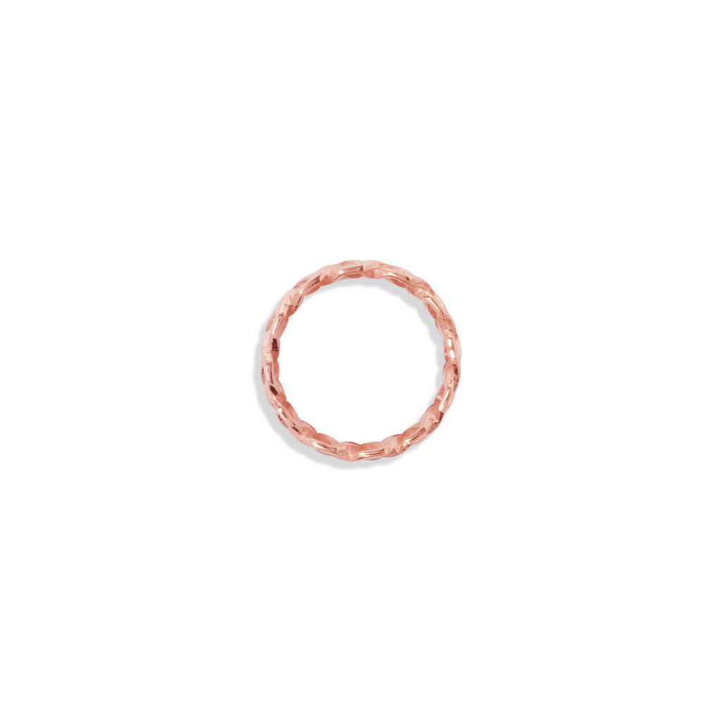 Medium Silver Band Ring Woven Sterling Silver Rose Gold Plated Collection