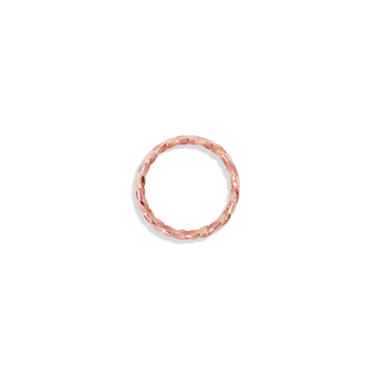 Medium Silver Band Ring Woven Sterling Silver Rose Gold Plated Collection