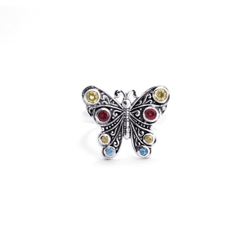 Sterling Silver 925 Butterfly Collection Ring
