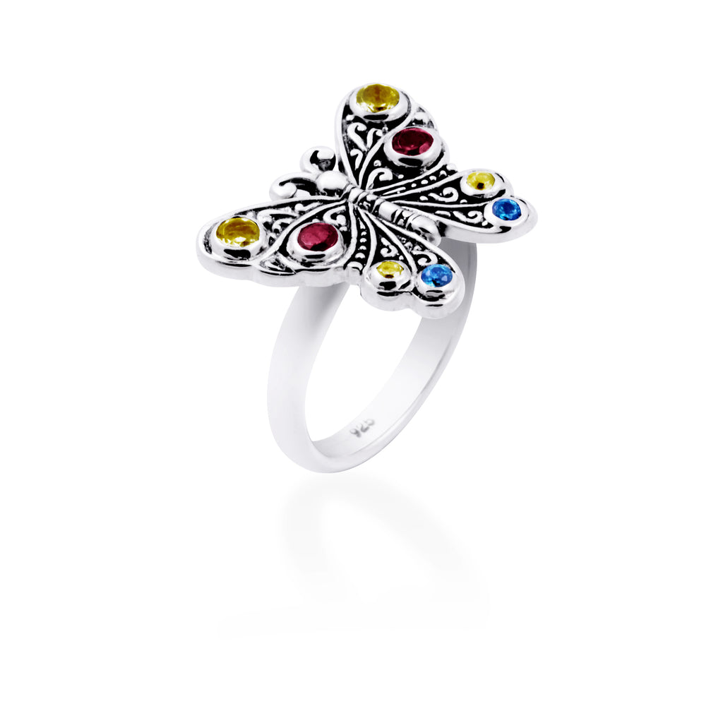Sterling Silver 925 Butterfly Collection Ring