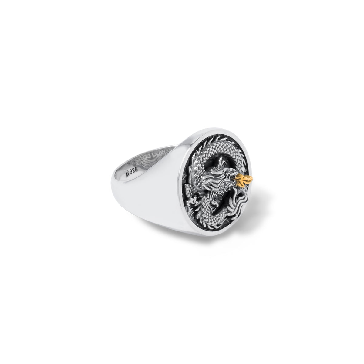 Cincin Signet Perak Koleksi Dragon Sterling Silver 925