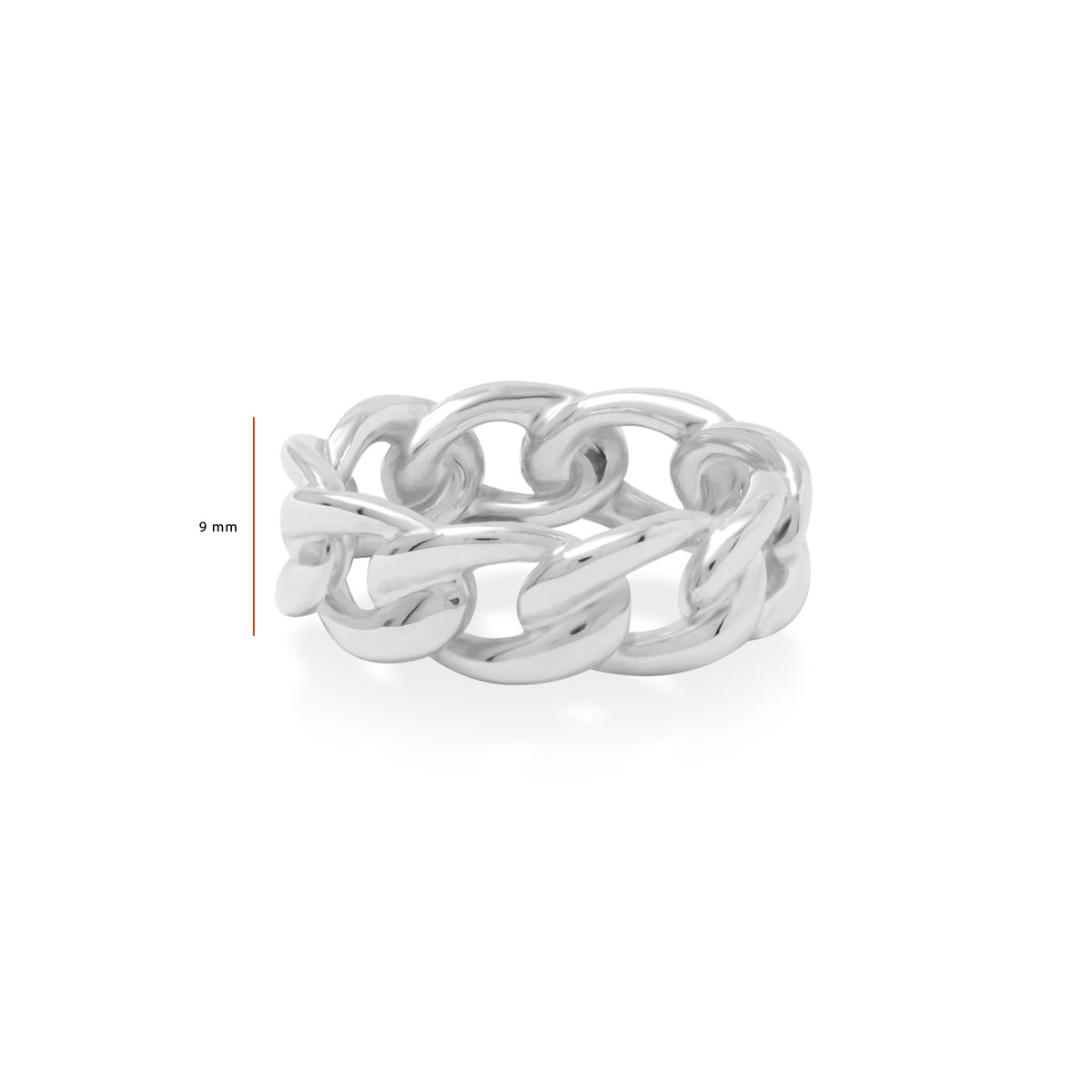 Cincin Rantai Large Perak Koleksi Cuban Sterling Silver 925