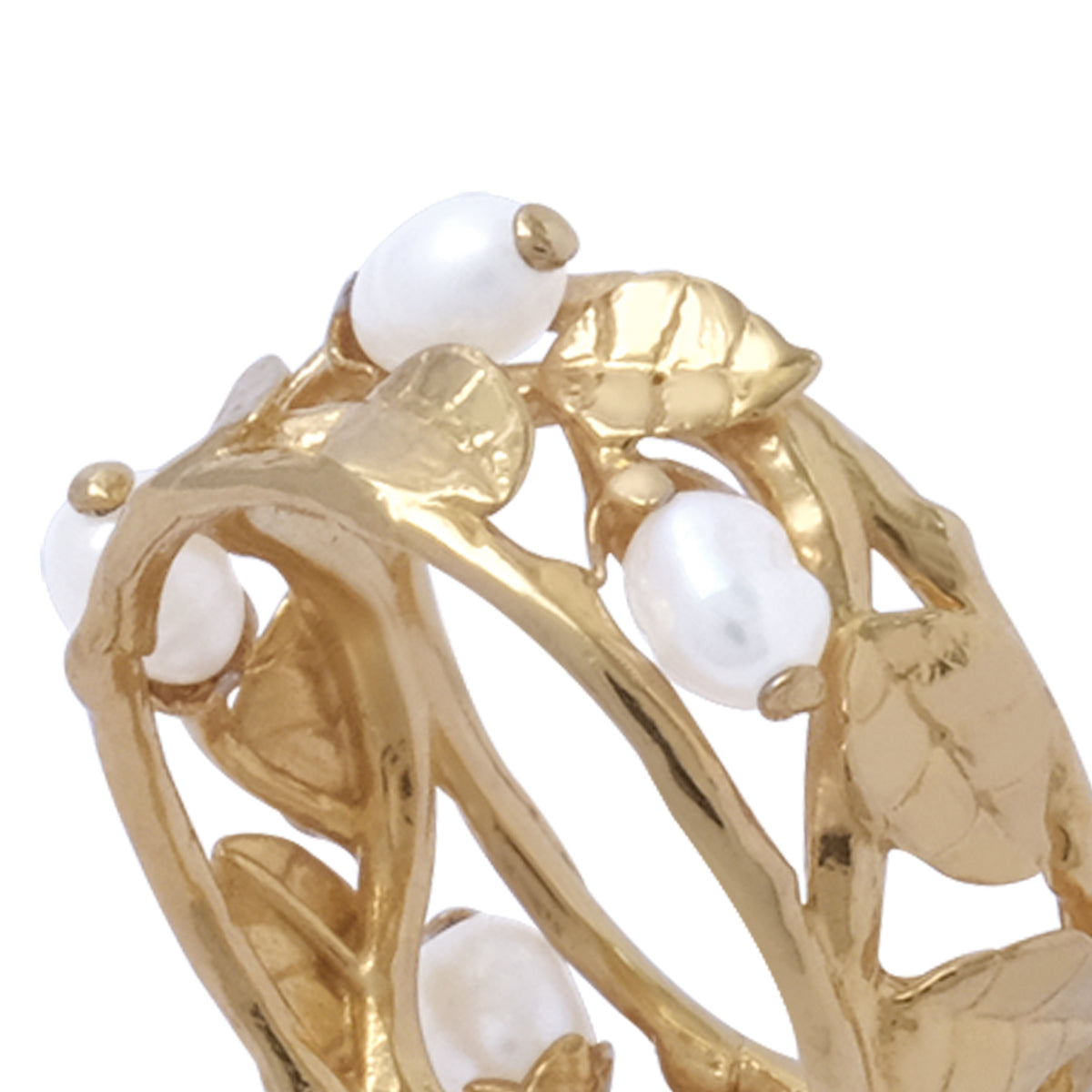 Cincin Bandring Perak Koleksi Mutiara Melati Sterling Silver 925 Gold Plated