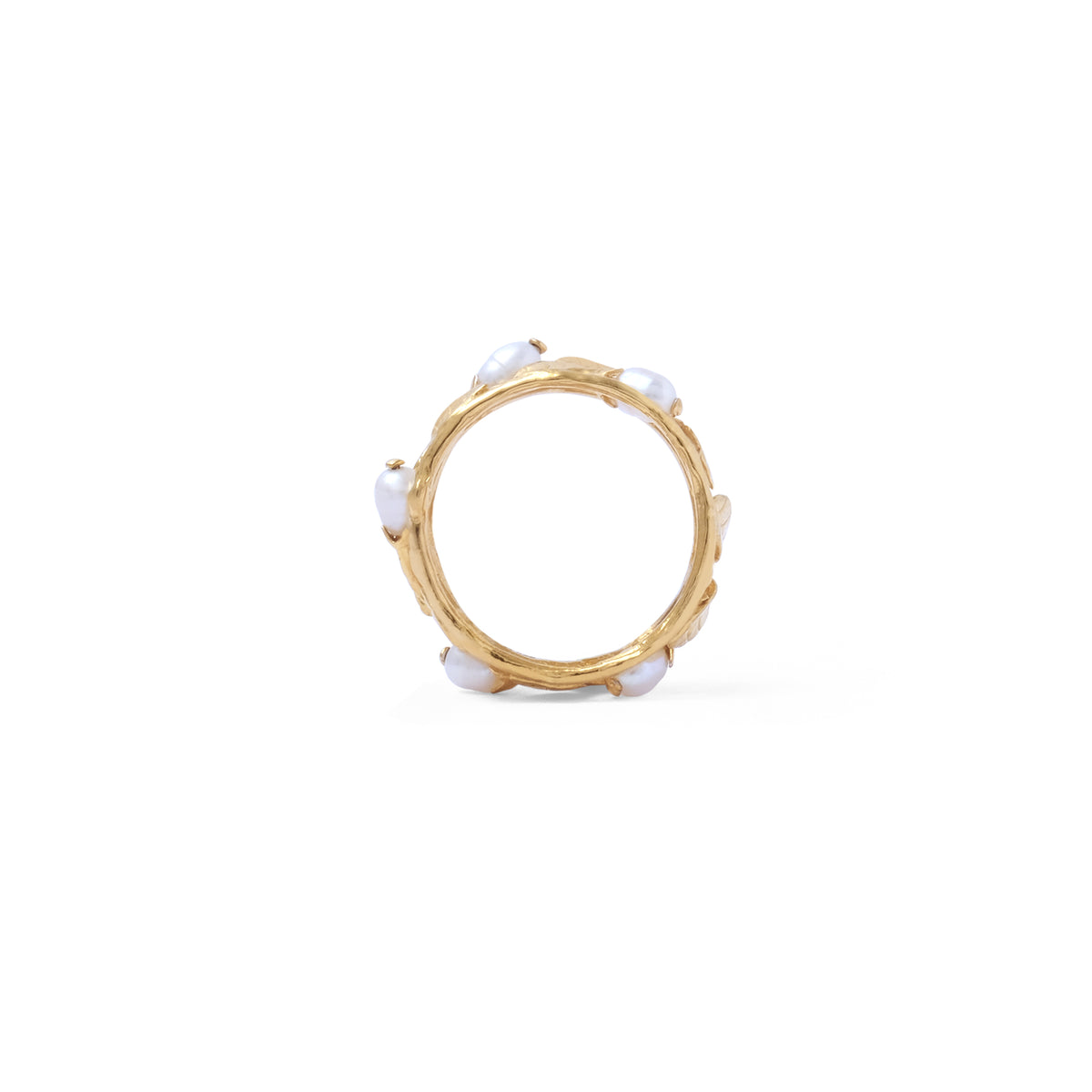 Cincin Bandring Perak Koleksi Mutiara Melati Sterling Silver 925 Gold Plated