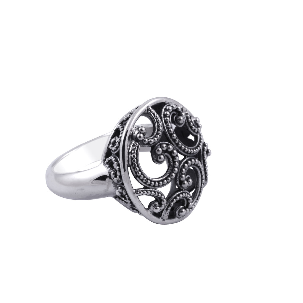 Cincin Cocktail Besar Perak 925 Koleksi Ombak Segara Sterling Silver