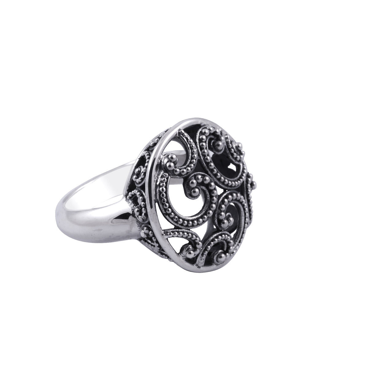 Cincin Cocktail Besar Perak 925 Koleksi Ombak Segara Sterling Silver