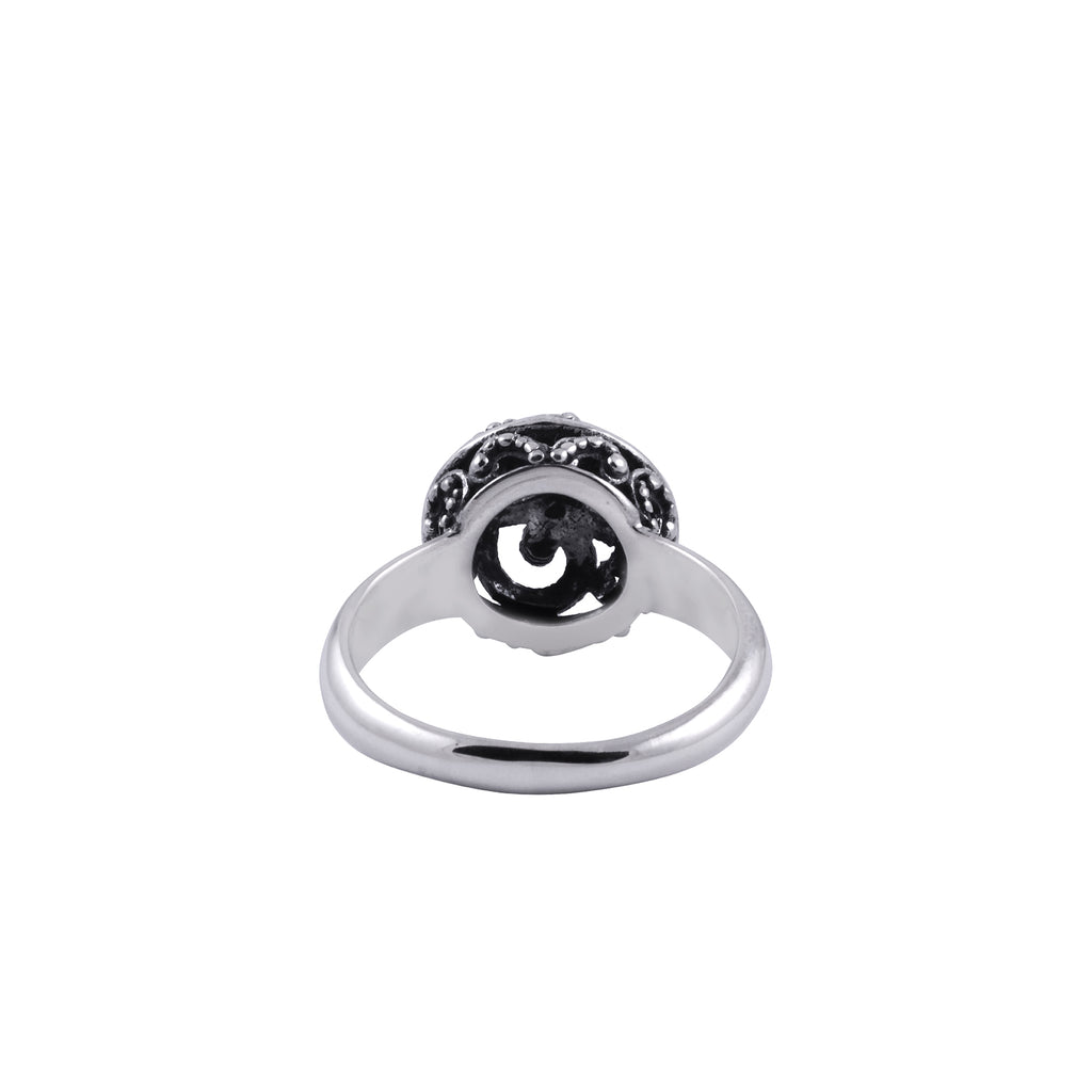 Small Sterling Silver 925 Sea Wave Cocktail Ring