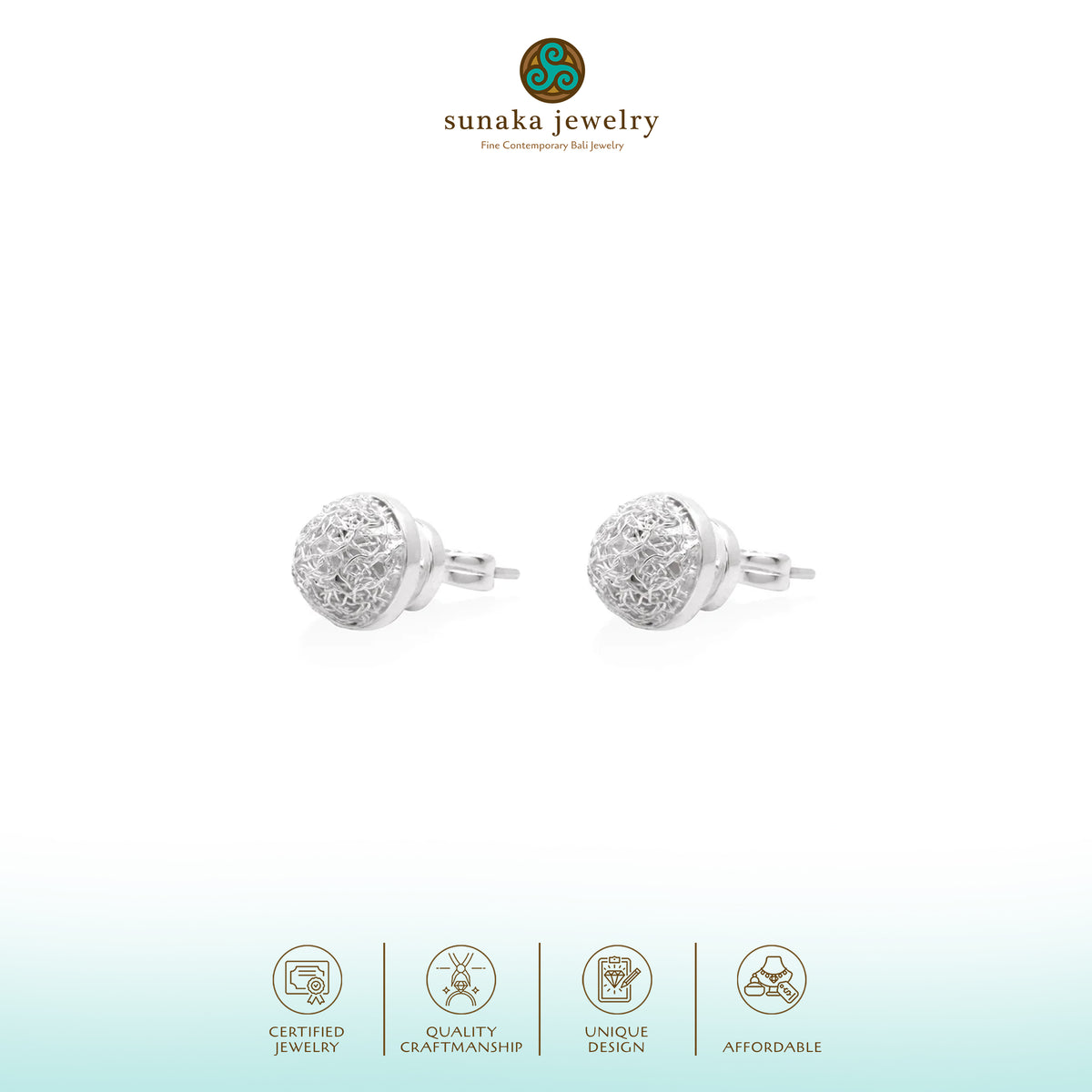 Anting Stud Perak 925 Koleksi Sebun