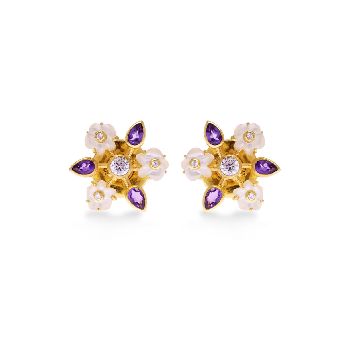 Anting Subeng Perak 925 Koleksi Anggrek Gold Plated