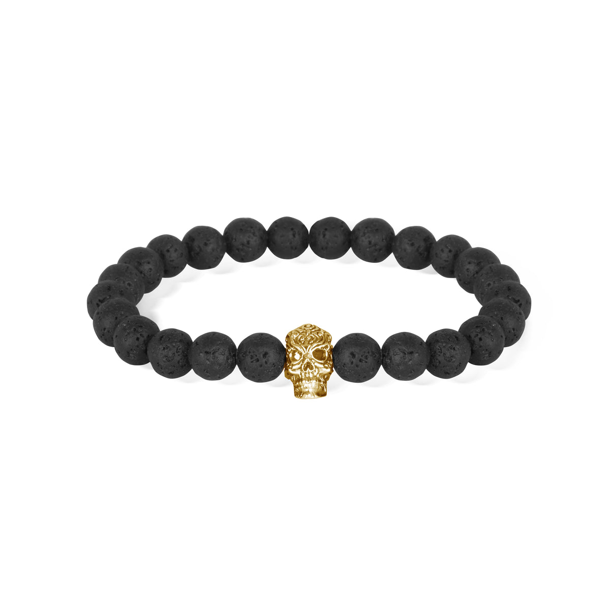 Gelang Perak 925 Koleksi Lava Bead Tengkorak Sterling Silver Oksidasi