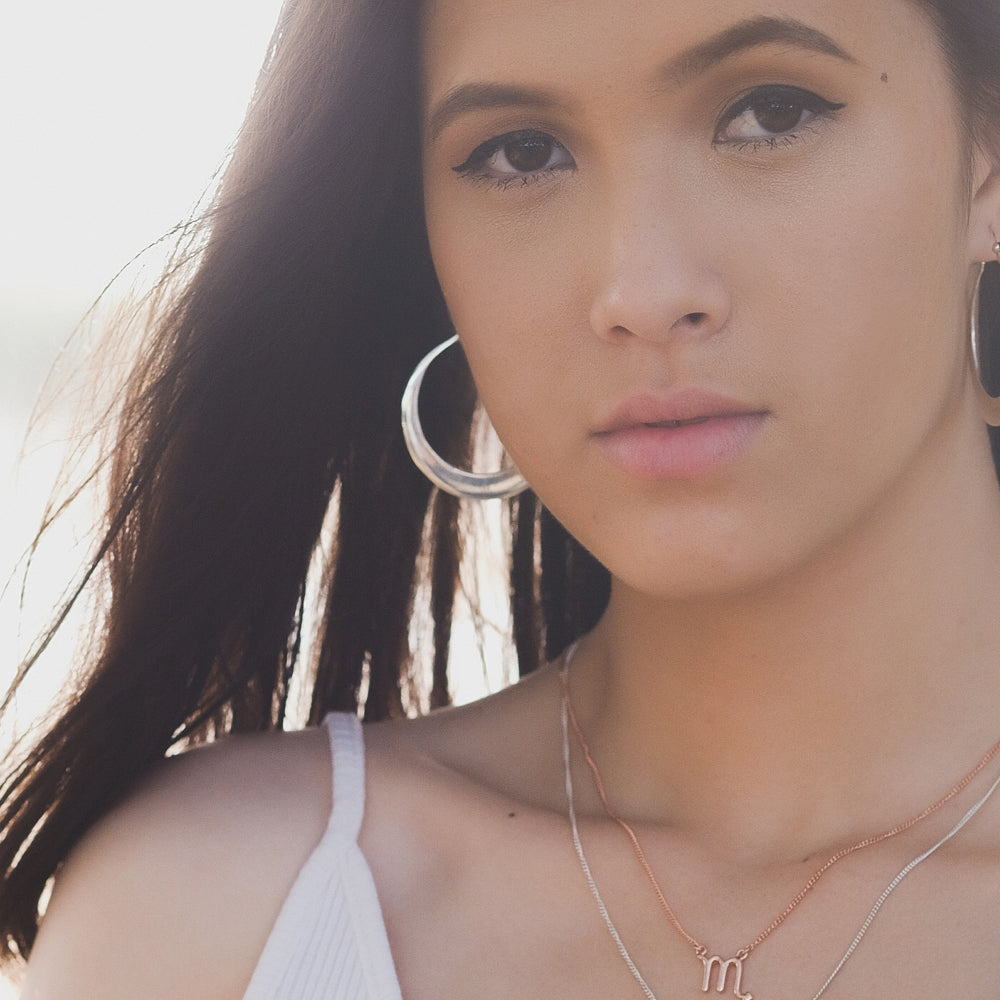 Sterling Silver 925 Zodiac Necklace with 18k Rose Gold