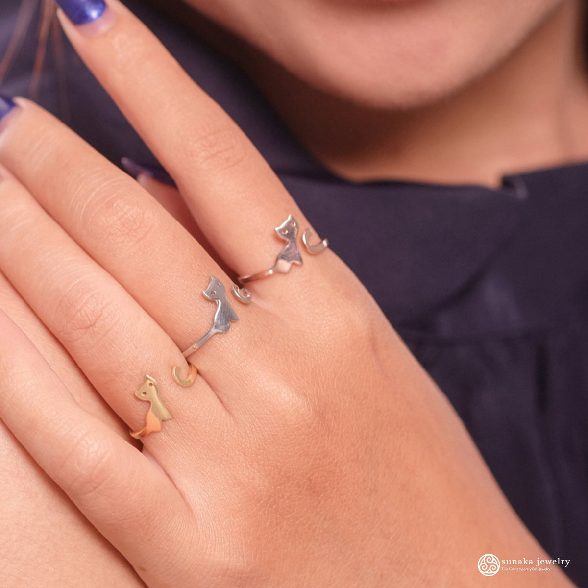 Cincin Tiny Kitten Perak 925
