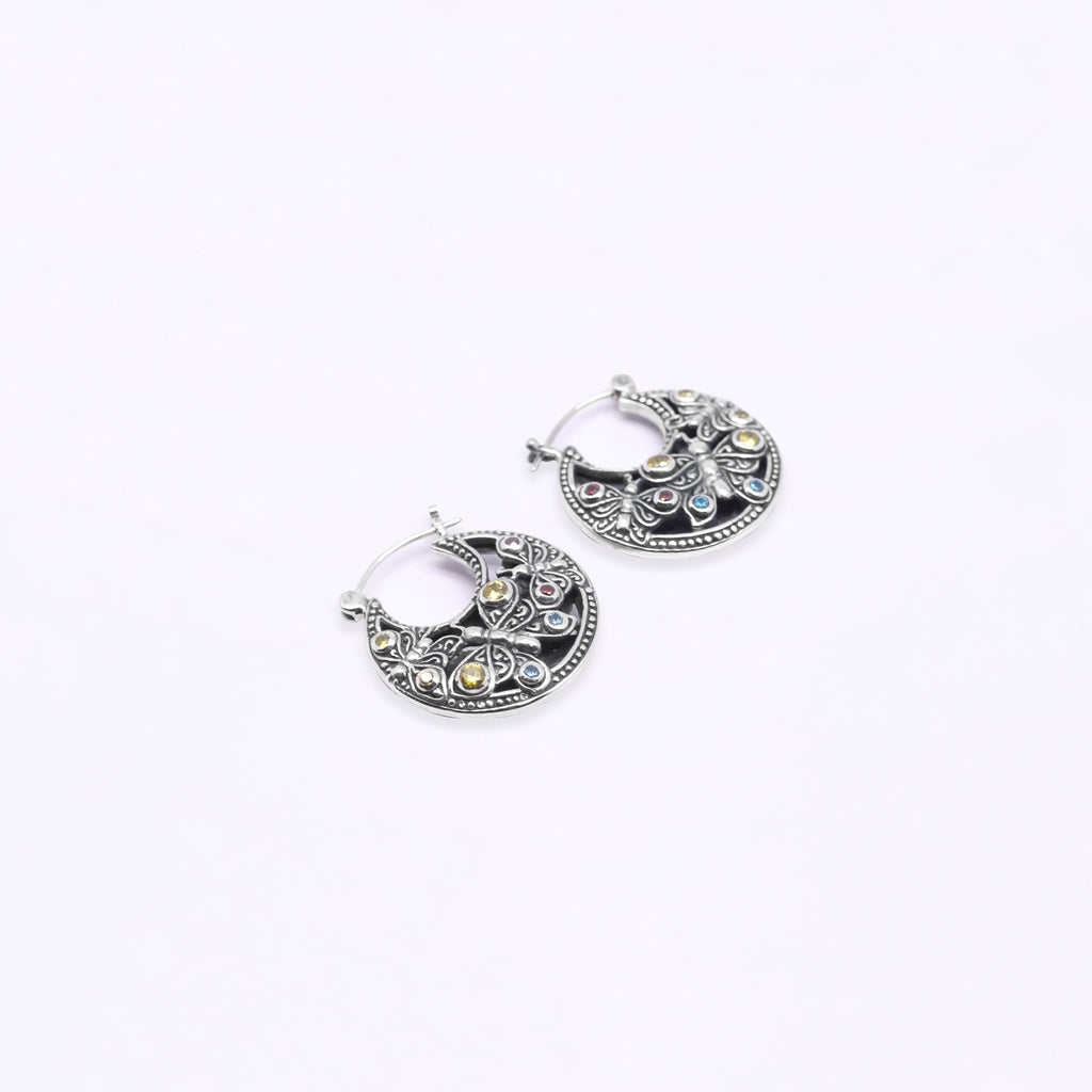 Anting Hoop Besar Perak Koleksi Kupu-kupu Sterling Silver 925