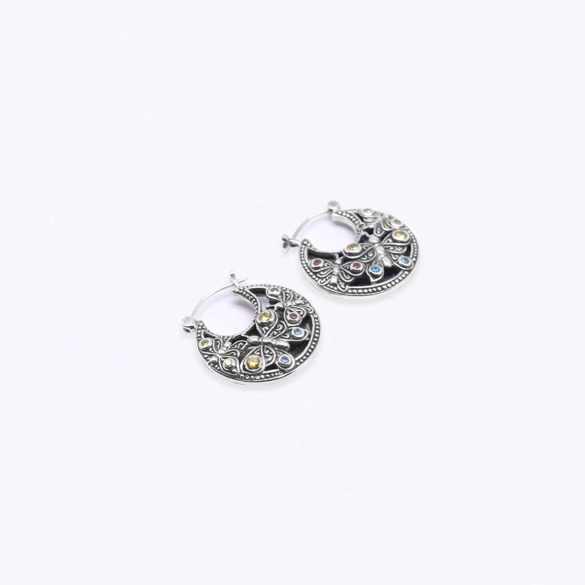 Anting Hoop Besar Perak Koleksi Kupu-kupu Sterling Silver 925