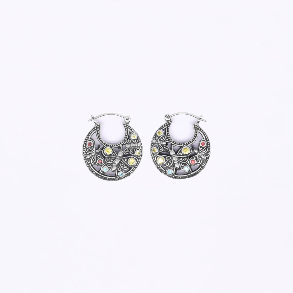 Anting Hoop Besar Perak Koleksi Kupu-kupu Sterling Silver 925
