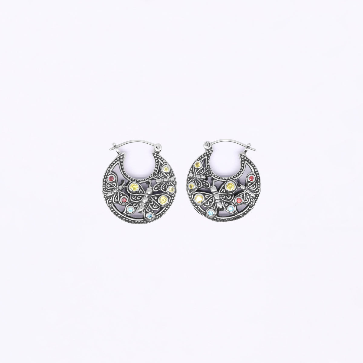 Anting Hoop Besar Perak Koleksi Kupu-kupu Sterling Silver 925