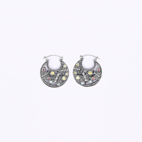 925 Sterling Silver Butterfly Collection Large Silver Hoop Earrings