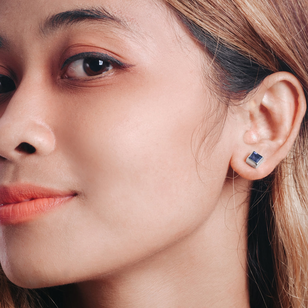 Anting Earcuff Perak 925 Koleksi Aeon Permata Iolite
