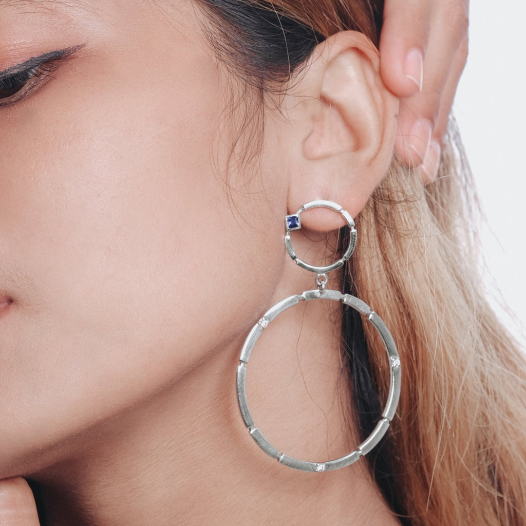 Anting Perak 925 Koleksi Aeon Permata Iolite