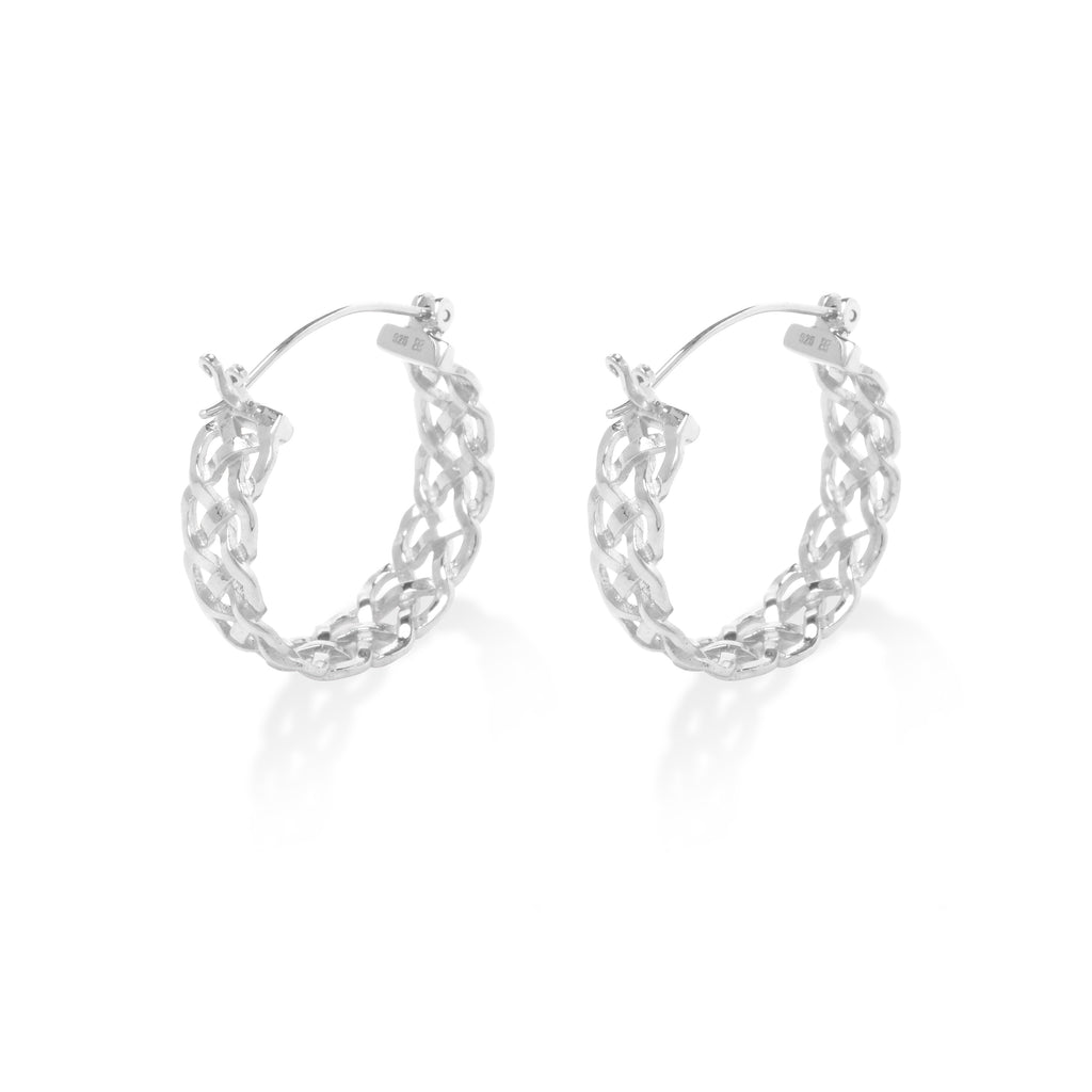 925 Sterling Silver Woven Collection Earrings