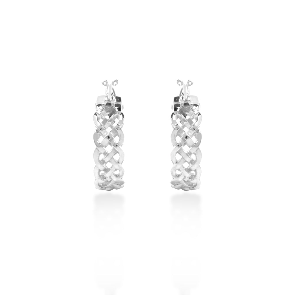 925 Sterling Silver Woven Collection Earrings